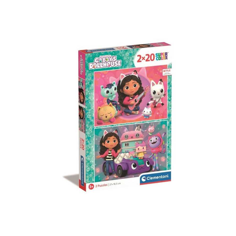 Puzzle - CLEMENTONI - Gabby s Dollhouse - 2 x 20 pieces - Pour enfants Puzzle - CLEMENTONI - Gabby s Dollhouse - 2 x 20 pieces - Pour enfants