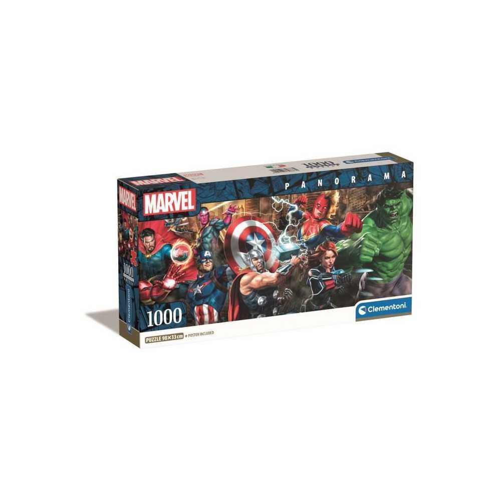 CLEMENTONI - Compact 1000 pieces Panorama - Marvel, The Avengers