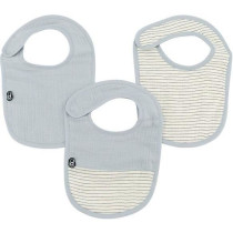 Lot x3 bavoirs - DOMIVA - 0-6 mois - Gaze de coton - Bleu vintage