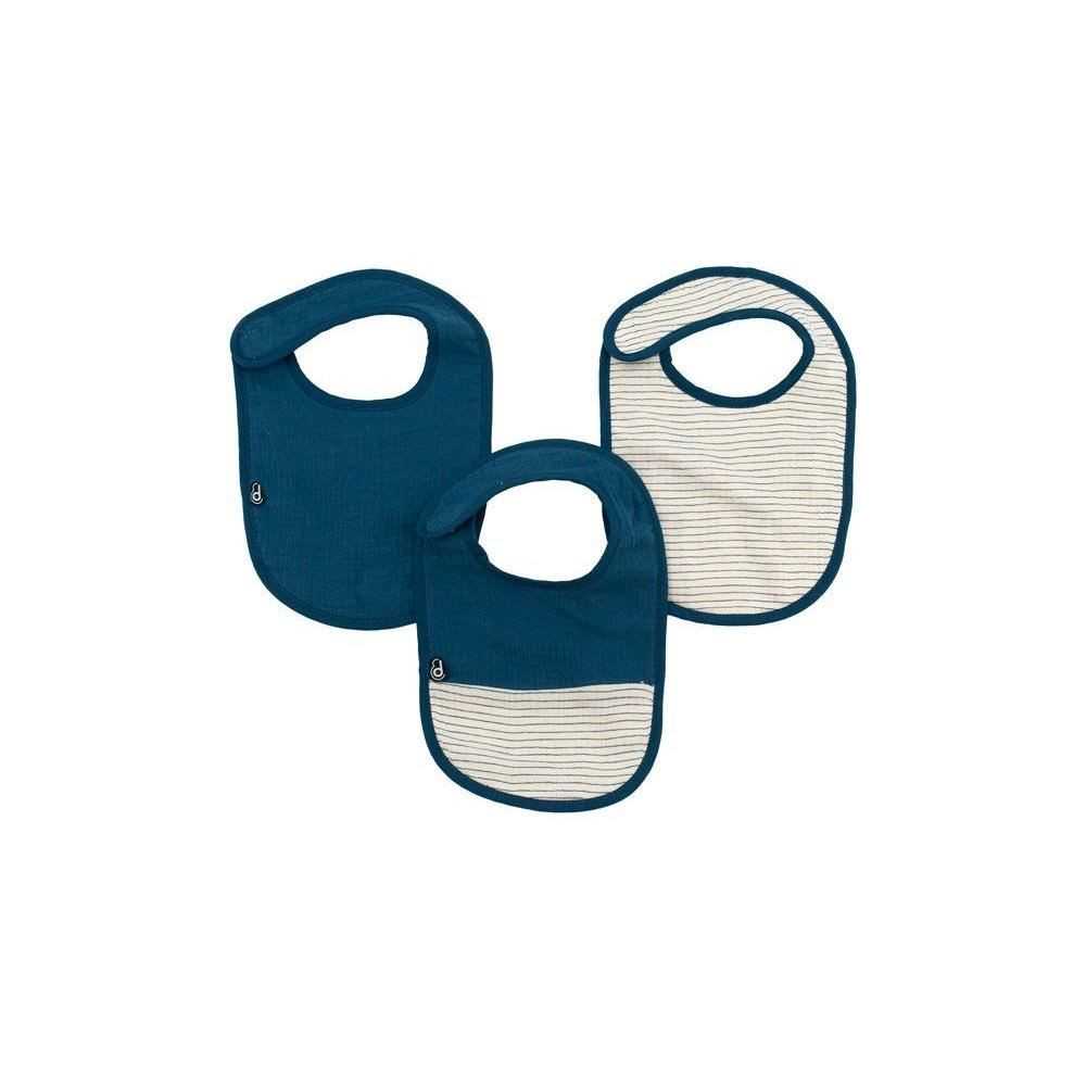 Lot x3 bavoirs - DOMIVA - 6-12 mois - Gaze de coton - Indigo Lot x3 bavoirs - DOMIVA - 6-12 mois - Gaze de coton - Indigo