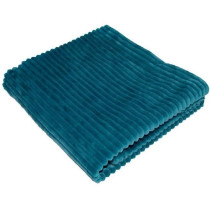 Couverture boudoir - DOMIVA - Paon - 75 x 100 cm - Velours côtelé, d