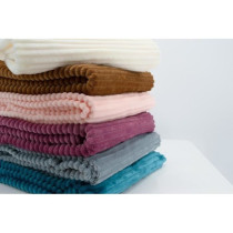 Couverture boudoir - DOMIVA - Framboise - 75 x 100 cm - Velours côtel