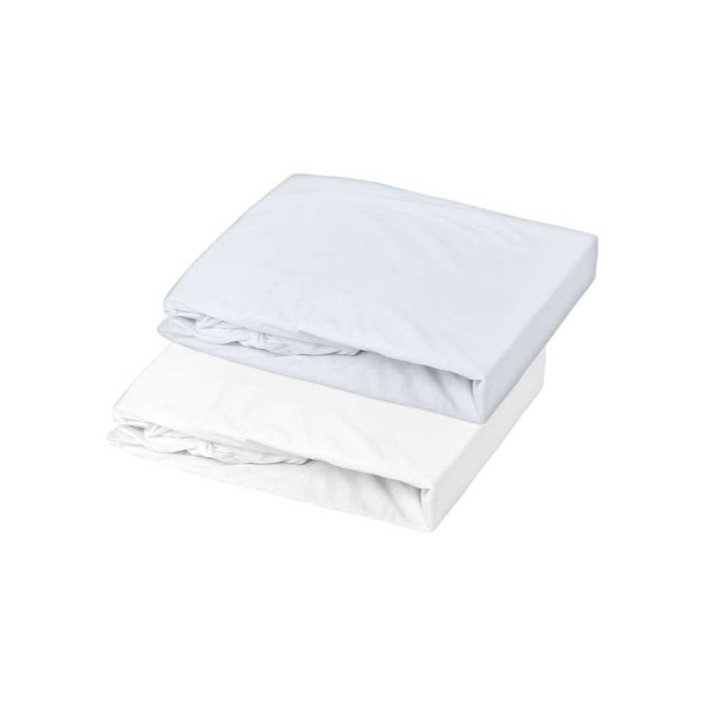 Lot 2 drap housse - P'TIT DODO - Jersey - 70 x 140 cm - Blanc / Light