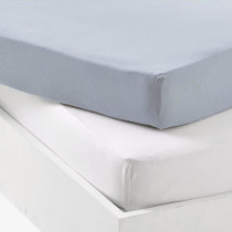 Lot 2 drap housse - P'TIT DODO - Jersey - 70 x 140 cm - Blanc / Light