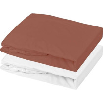 Lot 1 alese + 1 drap housse - P'TIT DODO - 70 x 140 cm - Blanc / Tomet