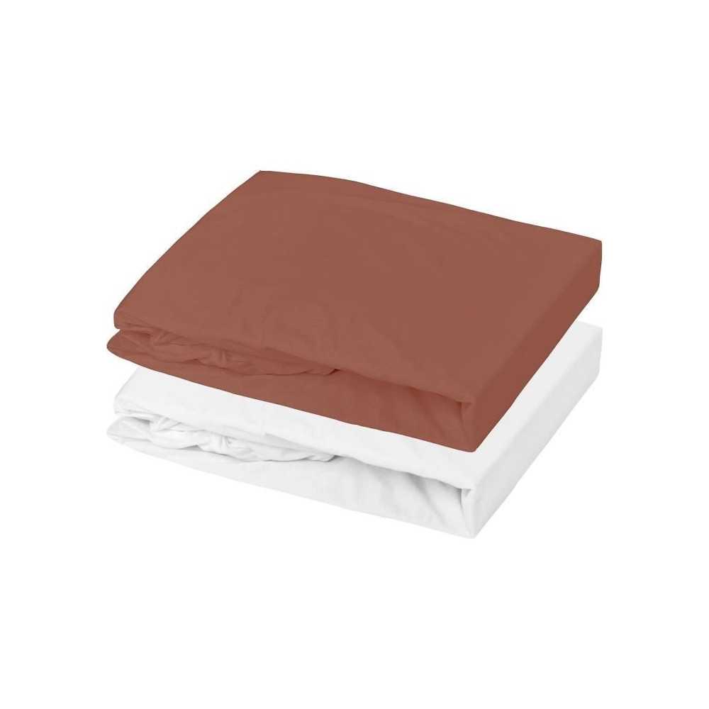 Lot 1 alese + 1 drap housse - P'TIT DODO - 70 x 140 cm - Blanc / Tomet