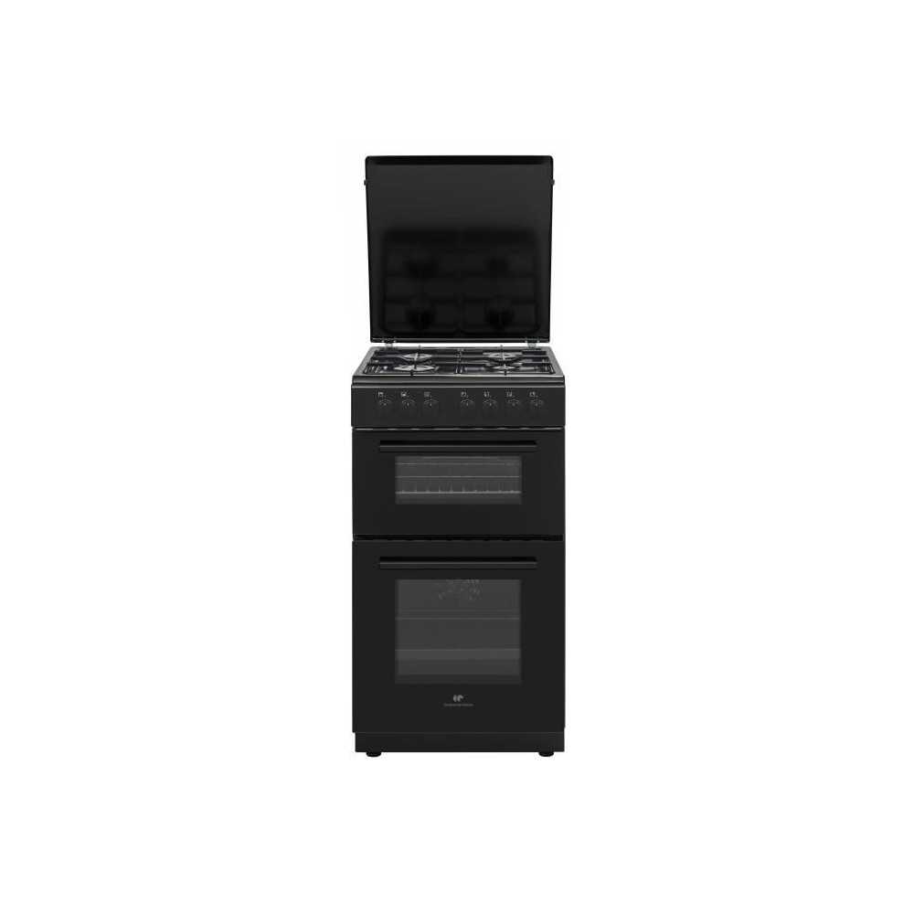 Cuisiniere gaz CONTINENTAL EDISON CECDF5060B3 - 4 feux - noir - L50 xP