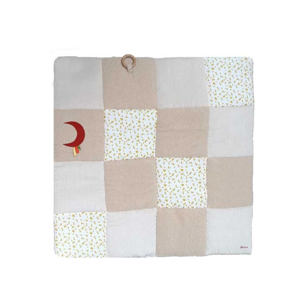 Tapis d'éveil - DOMIVA - Honey Moon - Patchwork - Anneau en bois et l Tapis d'éveil - DOMIVA - Honey Moon - Patchwork - Anneau en bois et l