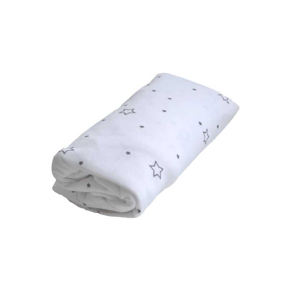 Drap housse imperméable - DOMIVA - 60 x 120 cm - Blanc imprimé étoi Drap housse imperméable - DOMIVA - 60 x 120 cm - Blanc imprimé étoi