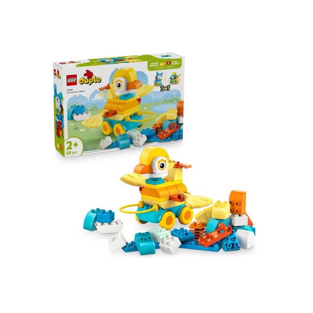 LEGO DUPLO Ma Ville 10448 Animaux Sur Roues 3-En-1 - Jeu De Constructi