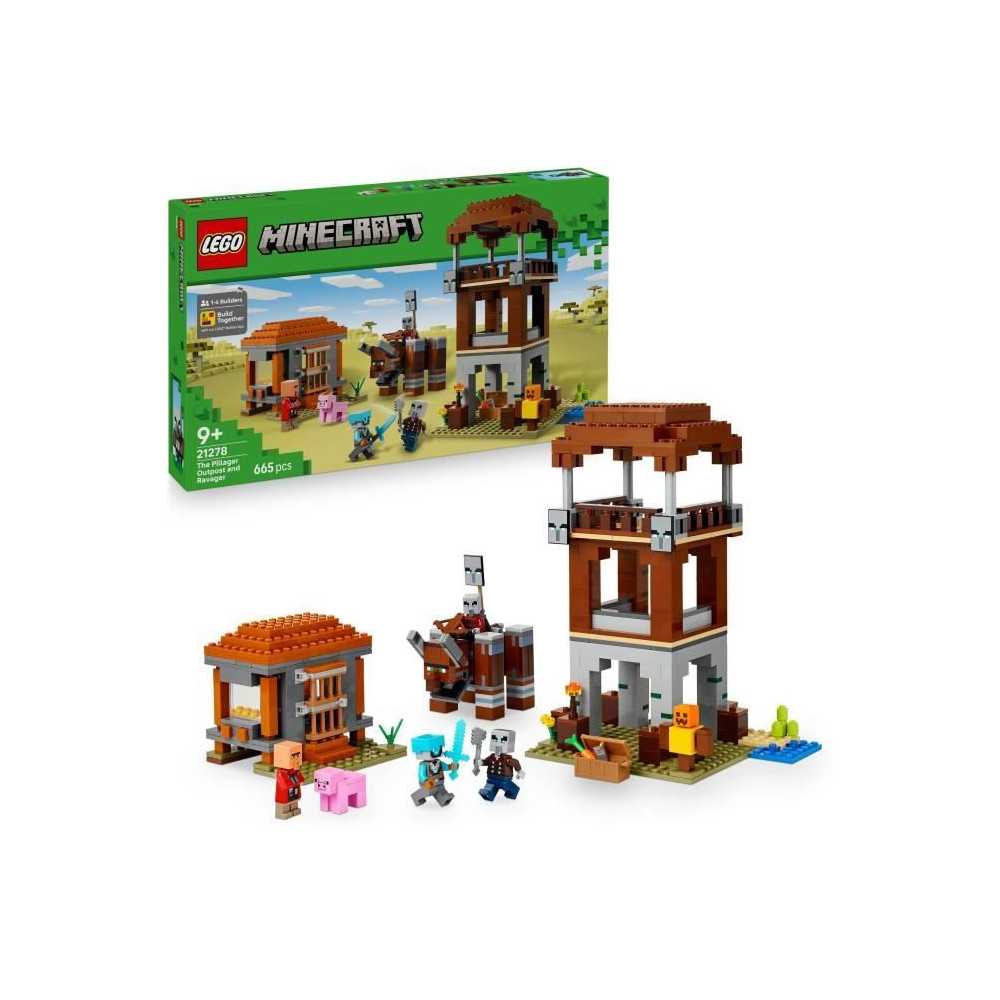 LEGO Minecraft 21278 L'Avant-Poste De Pillards Et Le Ravageur - Jeu Po