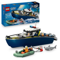 LEGO City 60456 La Course-Poursuite en Bateau de Police - Jouet pour G