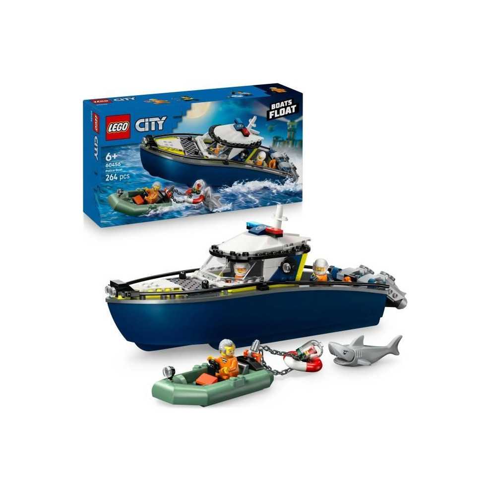 LEGO City 60456 La Course-Poursuite en Bateau de Police - Jouet pour G