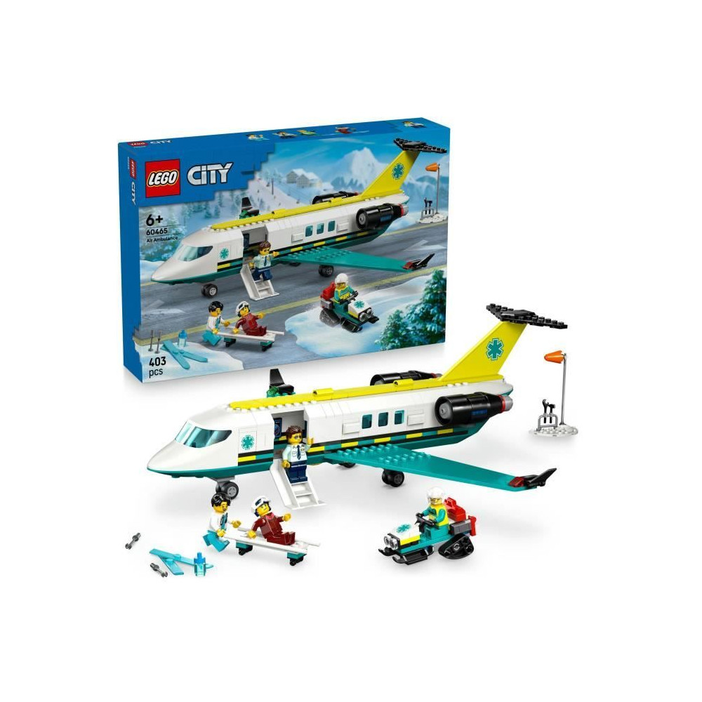 LEGO City 60465 L'Ambulance de Secours Aérienne - Jeu de Construction