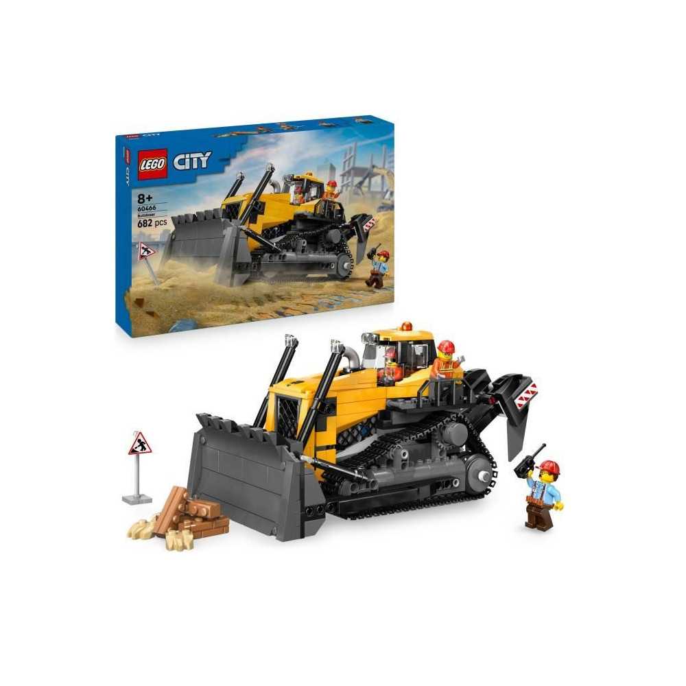 LEGO City 60466 Le Bulldozer Jaune - Jeu de construction pour garçon