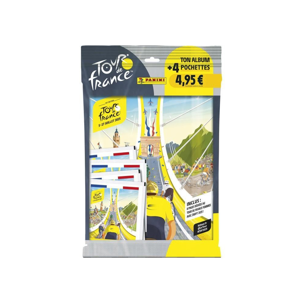 Pack de démarrage - PANINI - TOUR DE FRANCE 2025 - Album + 4 pochette Pack de démarrage - PANINI - TOUR DE FRANCE 2025 - Album + 4 pochette