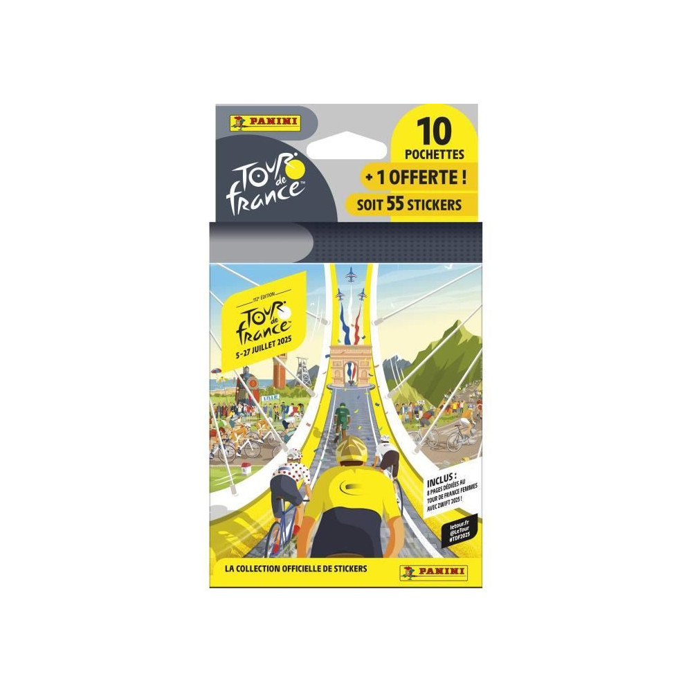 Blister - PANINI - TOUR DE FRANCE 2025 - 10 pochettes + 1 offerte - 55 Blister - PANINI - TOUR DE FRANCE 2025 - 10 pochettes + 1 offerte - 55