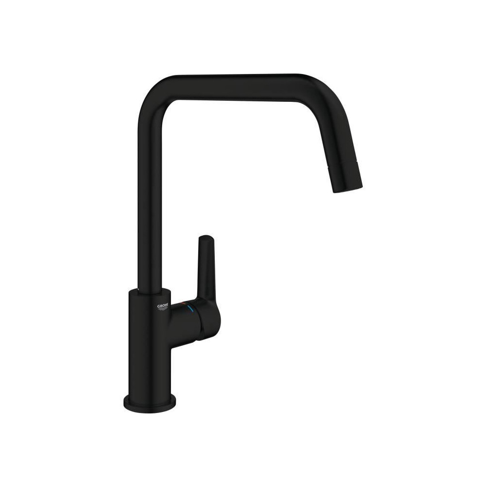 Robinet de cuisine - Mitigeur monocommande évier - Noir mat - Bec hau Robinet de cuisine - Mitigeur monocommande évier - Noir mat - Bec hau