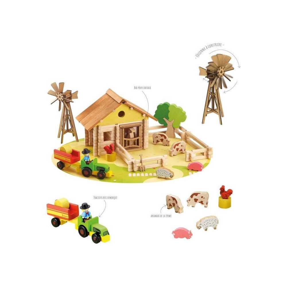 Ma ferme en bois - Jeu de construction - JEUJURA - 145 pieces Ma ferme en bois - Jeu de construction - JEUJURA - 145 pieces