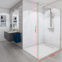 Paroi de douche - AURYS - BALEARES - Verre Timesless clair 6 mm - L.19