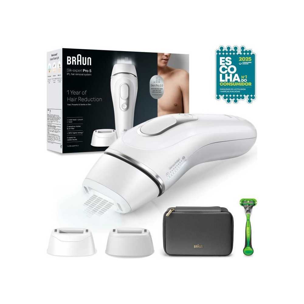 Epilateur a lumiere pulsée - BRAUN - IPL PL5145 - Blanc, vert et noir Epilateur a lumiere pulsée - BRAUN - IPL PL5145 - Blanc, vert et noir