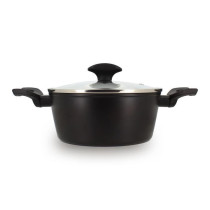 Faitout - MENASTYL - 6020646 - En alumimium forgé - 20 cm - Noir - To
