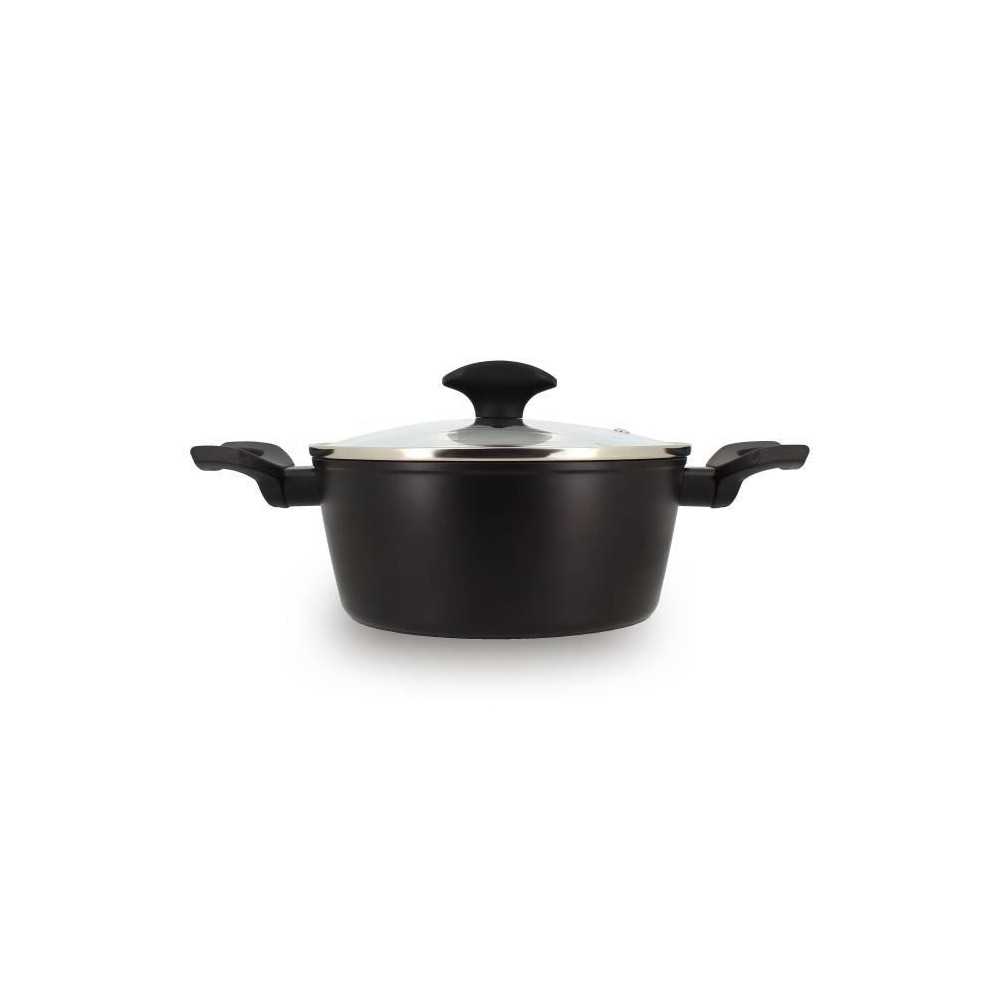 Faitout - MENASTYL - 6020646 - En alumimium forgé - 20 cm - Noir - To