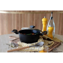 Faitout - MENASTYL - 6020646 - En alumimium forgé - 20 cm - Noir - To