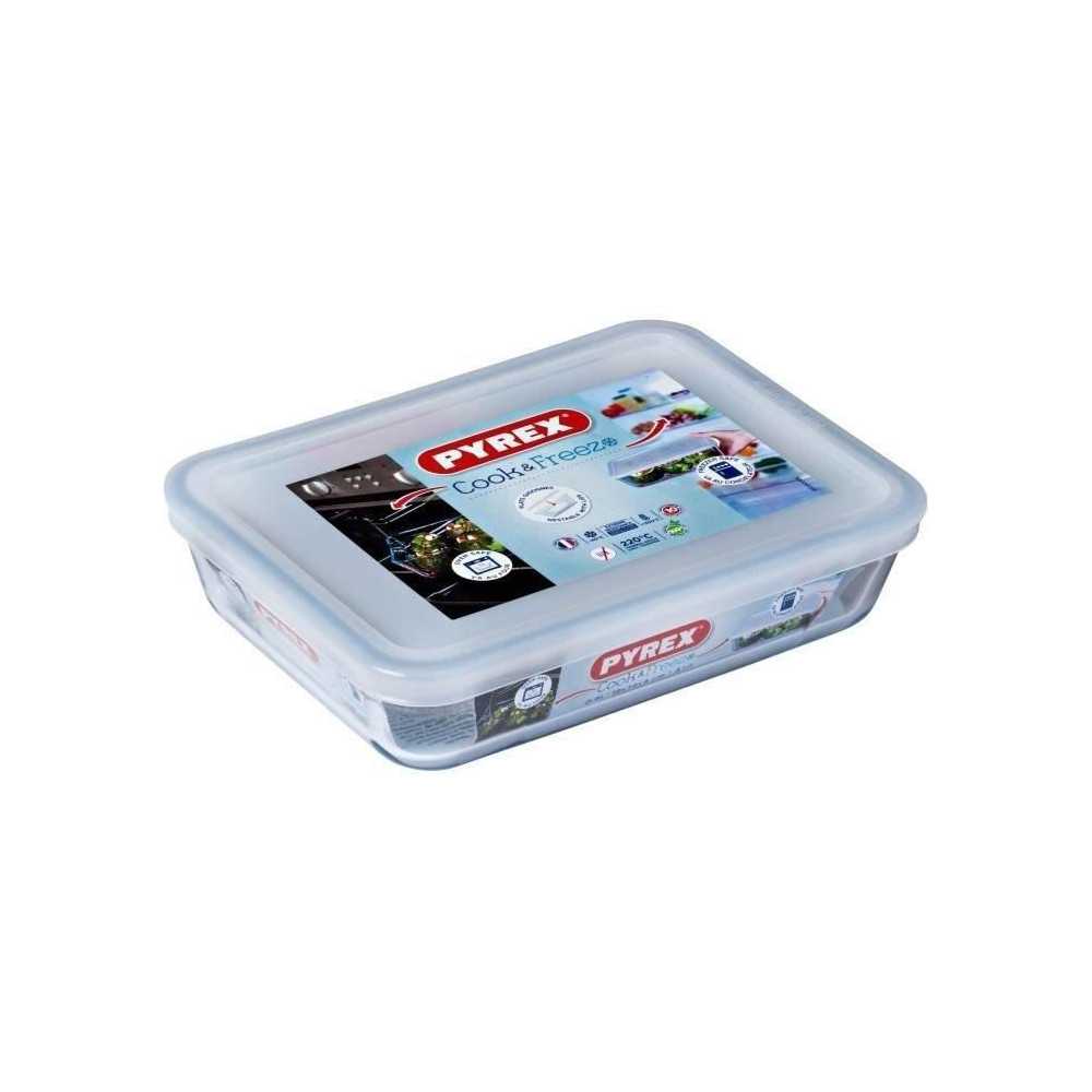PYREX - 241P000/7046 - Plat rectangulaire avec couvercle - 19cm * 14 c