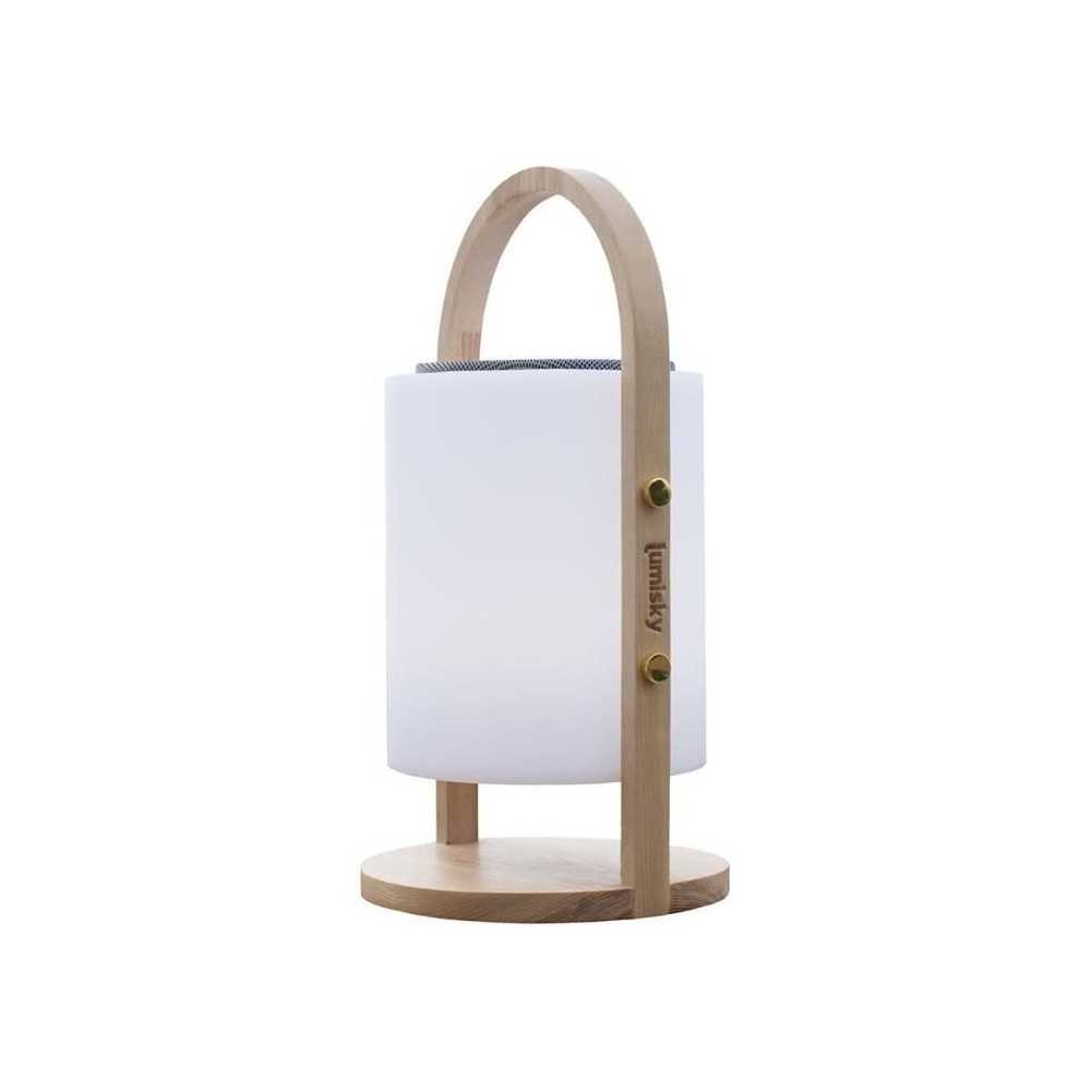 Lampe enceinte bluetooth sans fil - LUMISKY - WOODY PLAY - H37 cm - Po Lampe enceinte bluetooth sans fil - LUMISKY - WOODY PLAY - H37 cm - Po