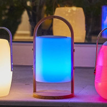 Lampe enceinte bluetooth sans fil - LUMISKY - WOODY PLAY - H37 cm - Po