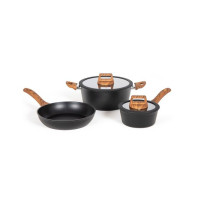 LIVOO Feel good moments - Batterie de cuisine 5 pieces - Noir - MZP147