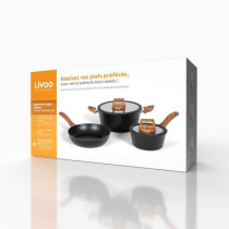 LIVOO Feel good moments - Batterie de cuisine 5 pieces - Noir - MZP147