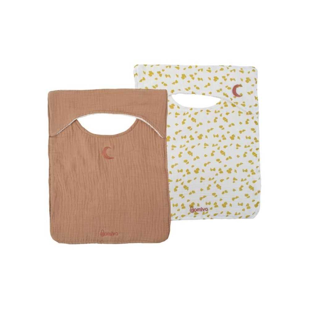 Lot de 2 bavoirs - DOMIVA - Savane - Encolure américaine - Coton doux Lot de 2 bavoirs - DOMIVA - Savane - Encolure américaine - Coton doux