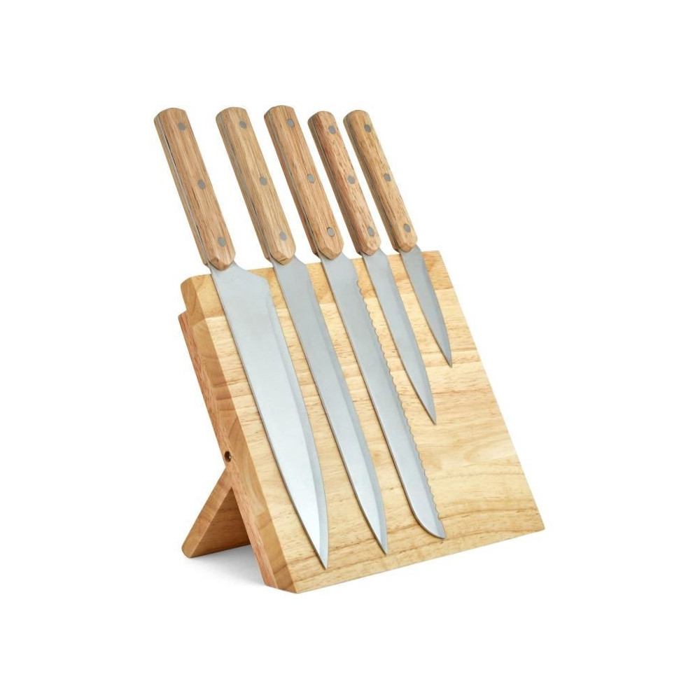 Set de 5 couteaux - LIVOO - MEC136 - 20 a 32,5 cm - Lame acier inoxyda Set de 5 couteaux - LIVOO - MEC136 - 20 a 32,5 cm - Lame acier inoxyda