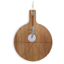 Set a pizza - LIVOO - MES158 - Bois acacia - 30 x 45 cm - 1 roulette a