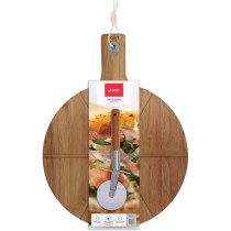 Set a pizza - LIVOO - MES158 - Bois acacia - 30 x 45 cm - 1 roulette a