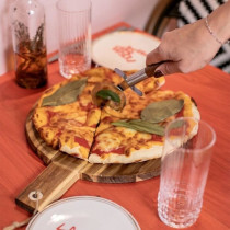 Set a pizza - LIVOO - MES158 - Bois acacia - 30 x 45 cm - 1 roulette a