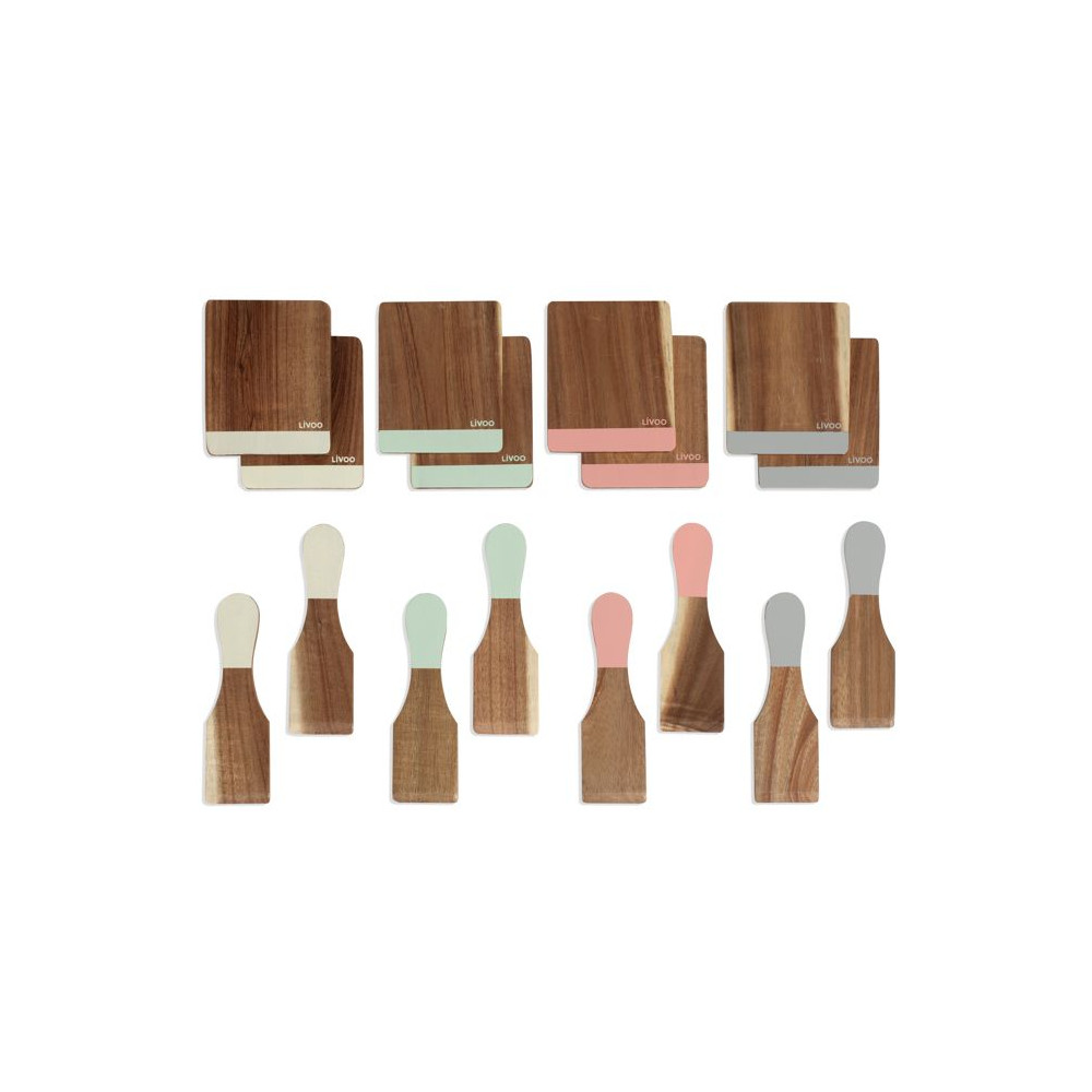 Livoo Set 8 spatules + 8 planchettes bois - MEN427