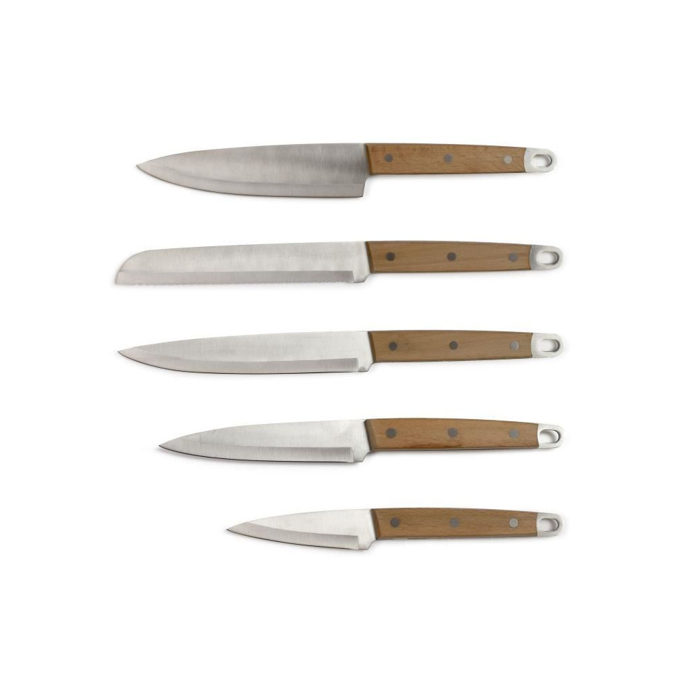 Set de 5 couteaux - LIVOO - MEC129 - Couteaux : chef, a pain, de cuisi Set de 5 couteaux - LIVOO - MEC129 - Couteaux : chef, a pain, de cuisi