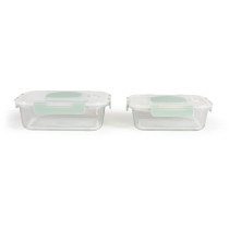 Set de 2 boîtes sous vide - LIVOO - MEN404V - 1,04 L et 1,5 L - Verre