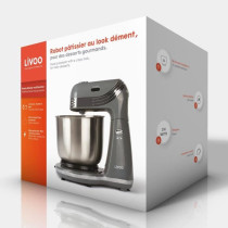 LIVOO DOP137G - Robot pâtissier multifonction - Bol acier inoxydable