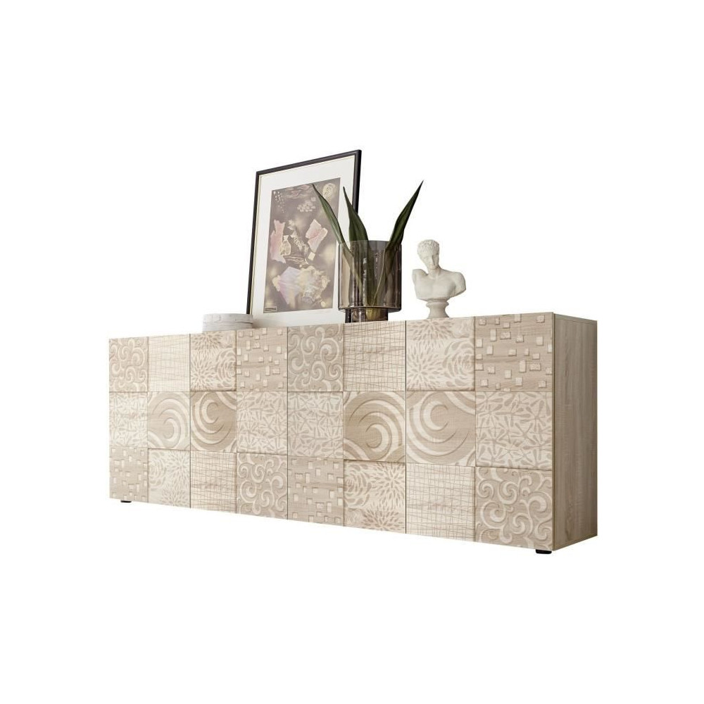 Buffet - MIRONA - 4 portes - Chene Samoa avec serigraphie - 241 x 43 x Buffet - MIRONA - 4 portes - Chene Samoa avec serigraphie - 241 x 43 x