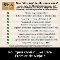 Machine a café - NINJA - ES601EU Luxe Premier - 1650 W - 2 Litres - A