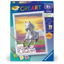 CreArt Kids 18x24cm Cheval dans le pré, Kit de peinture par numéros