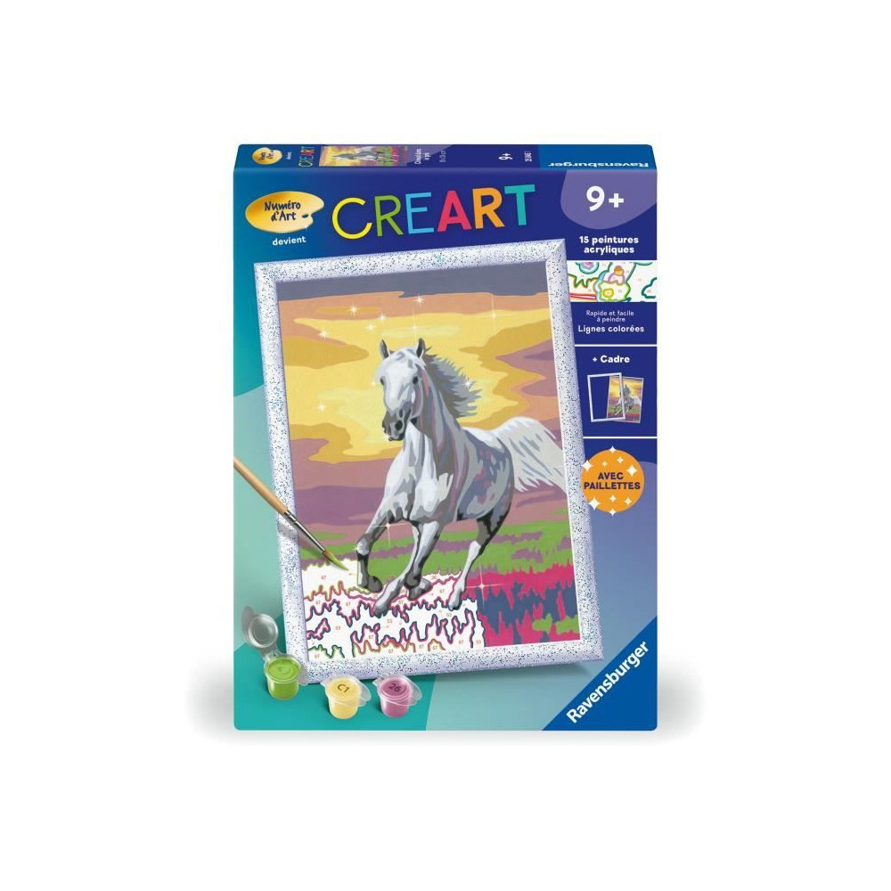 CreArt Kids 18x24cm Cheval dans le pré, Kit de peinture par numéros CreArt Kids 18x24cm Cheval dans le pré, Kit de peinture par numéros