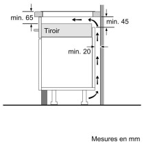 Table de cuisson a induction - BOSCH Série 2 - 3 foyers - 52,2 x 59,2