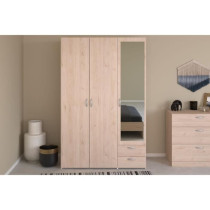 Chambre complete - VARIA - Chene - Lit 140, 2 chevets, 1 commode, 1 ar