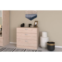 Chambre complete - VARIA - Chene - Lit 140, 2 chevets, 1 commode, 1 ar