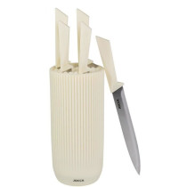 Set de 5 couteaux - JOCCA - Bloc en polypropylene - Beige